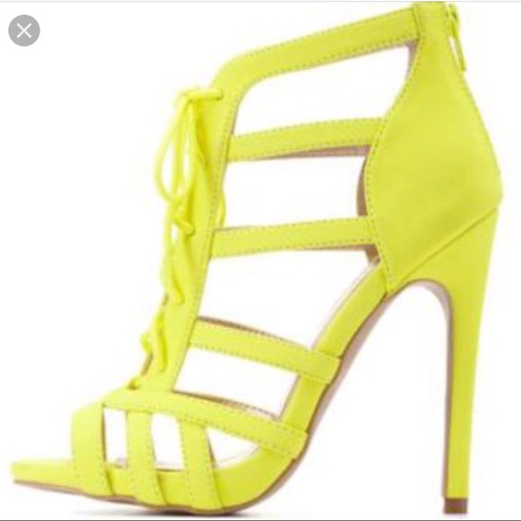 lime green lace up heels